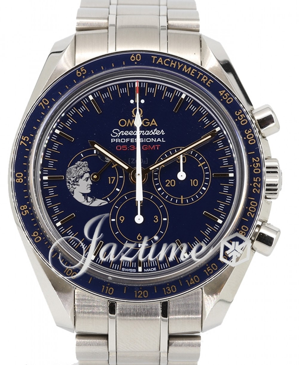 Omega 311.30.42.30.03.001-PRE Speedmaster Moonwatch Apollo 17 45th Anniversary Men's Manual-Wind Blue