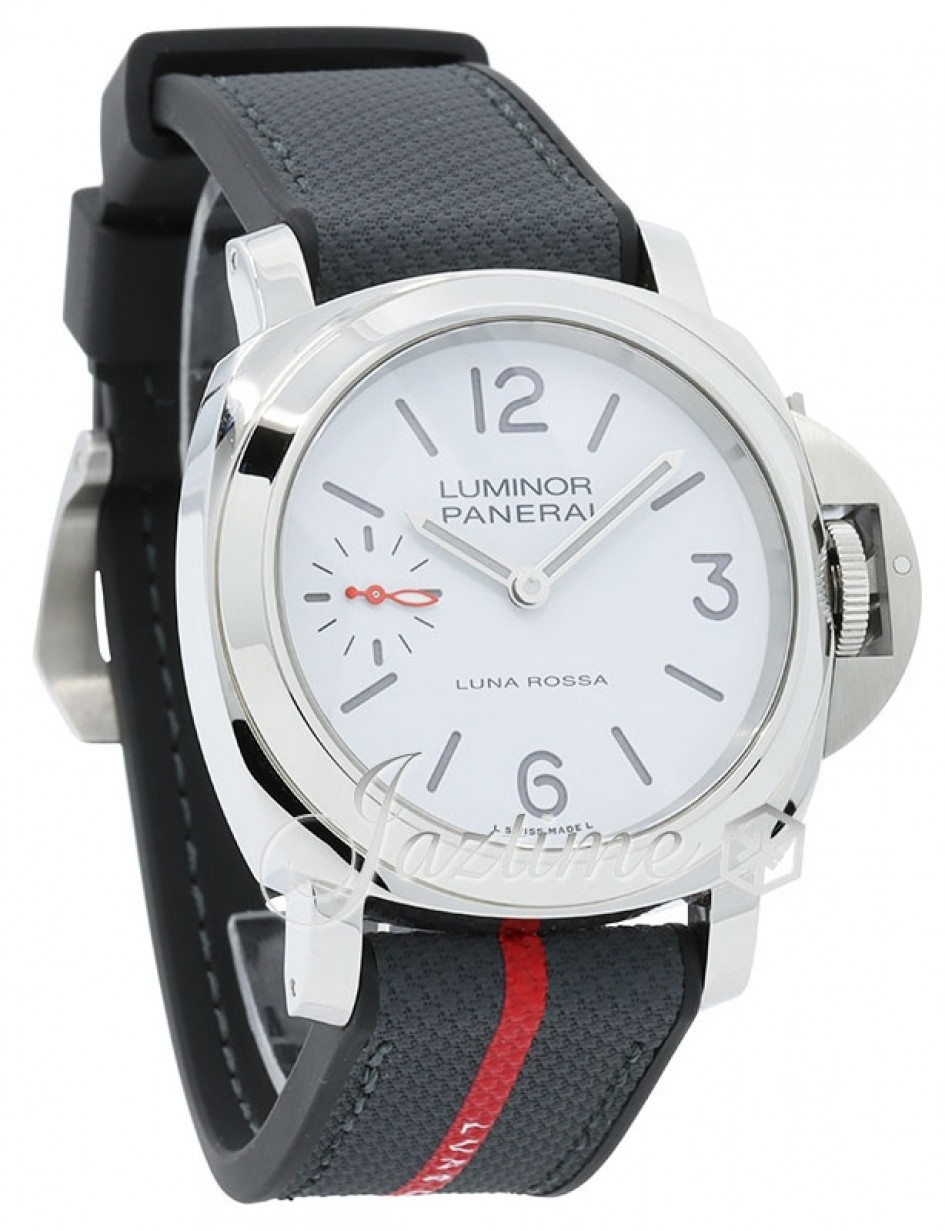 Panerai PAM01342 Luminor Luna Rossa Men's Manual-Wind White