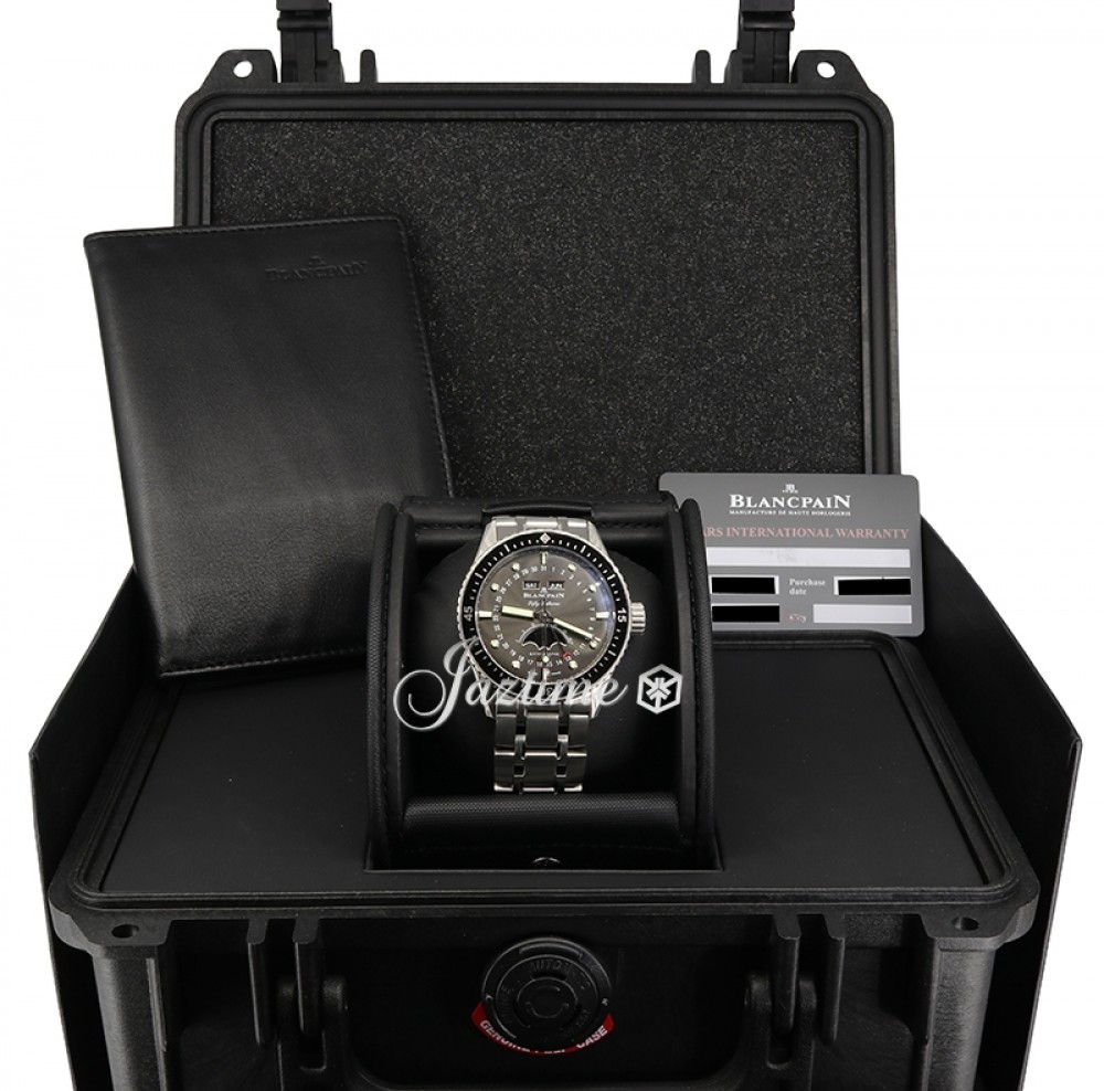 BlancPain 5054 1110 70B Fifty Fathoms Bathyscaphe Quantieme Complet Phases de Lune Men's Automatic Grey Meteor