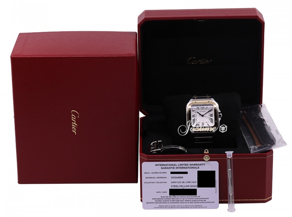 Cartier W2SA0009 Santos de Cartier Men's Automatic Silver Opaline
