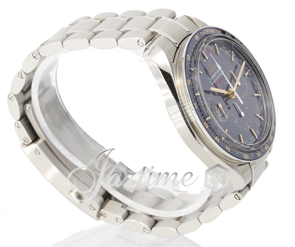 Omega 311.30.42.30.03.001-PRE Speedmaster Moonwatch Apollo 17 45th Anniversary Men's Manual-Wind Blue
