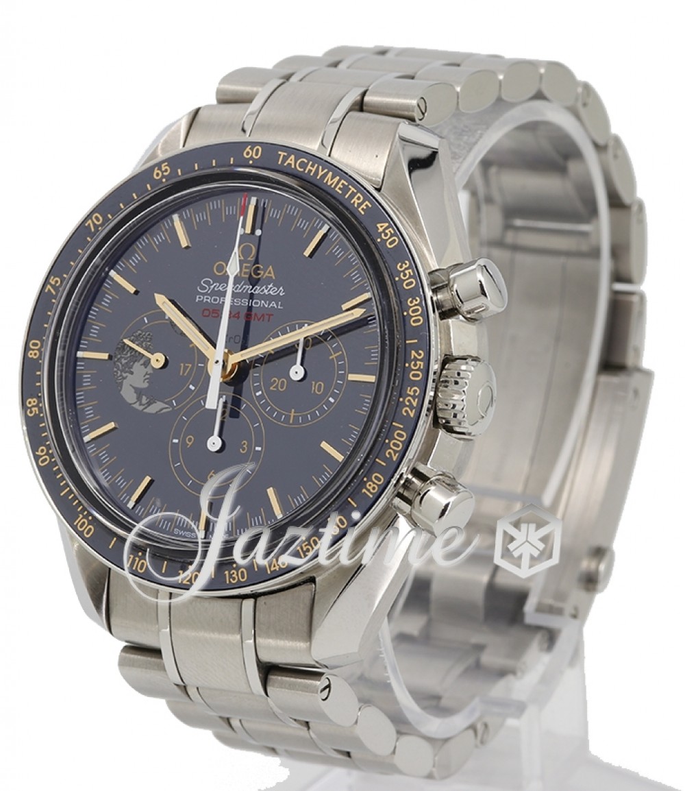 Omega 311.30.42.30.03.001-PRE Speedmaster Moonwatch Apollo 17 45th Anniversary Men's Manual-Wind Blue