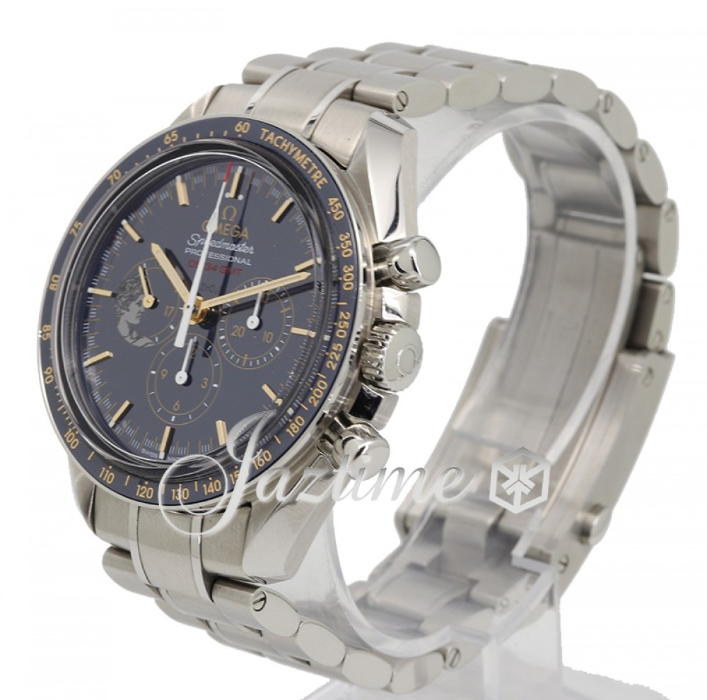 Omega 311.30.42.30.03.001-PRE Speedmaster Moonwatch Apollo 17 45th Anniversary Men's Manual-Wind Blue