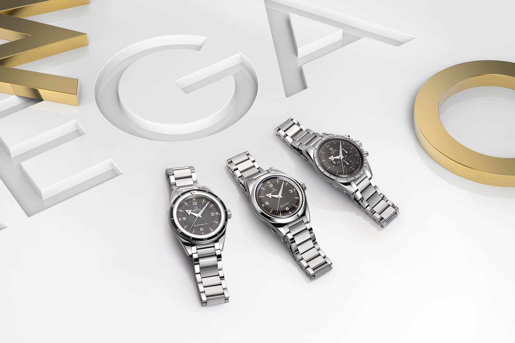 OMEGA 1957 Trilogy Limited Editions - Railmaster, Seamaster 300, Speedmaster'57