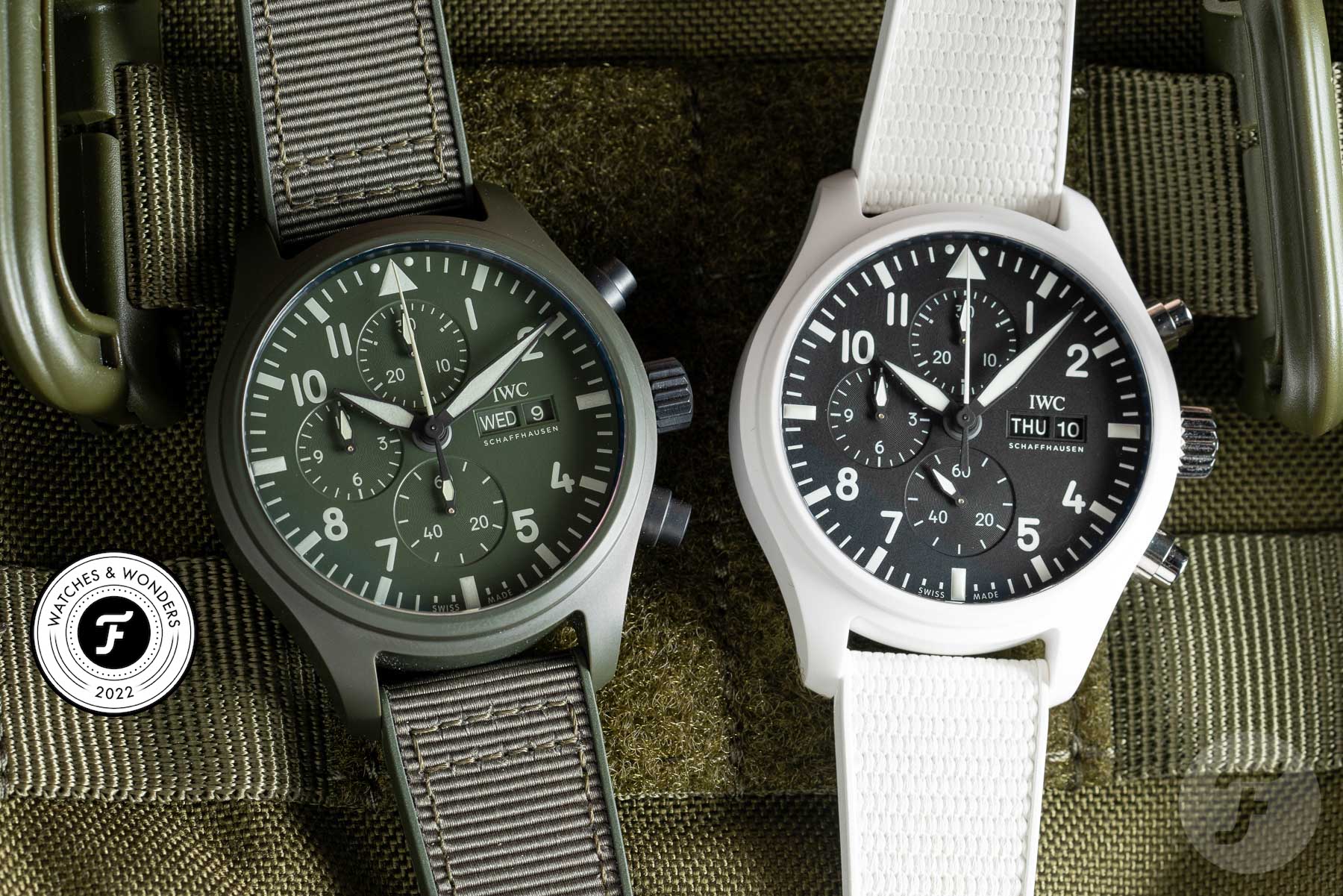 IWC Introduces The Green Pilot's Watch Chronograph Top Gun Edition Woodland And White Lake Tahoe