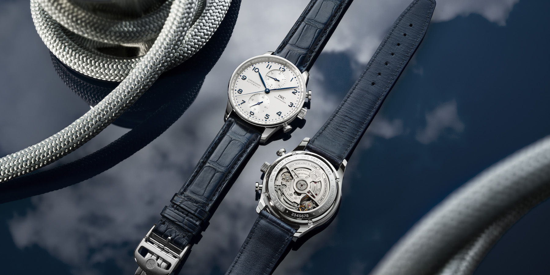 IWC Portugieser Chronograph Watch With Display Case Back