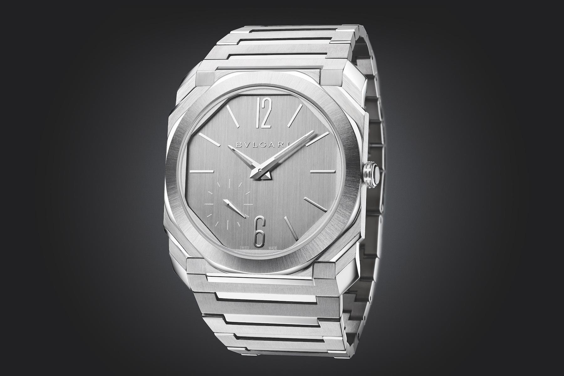 The New Monochrome Bvlgari Octo Finissimo S 103464 Brings Stainless Steel To The Dial