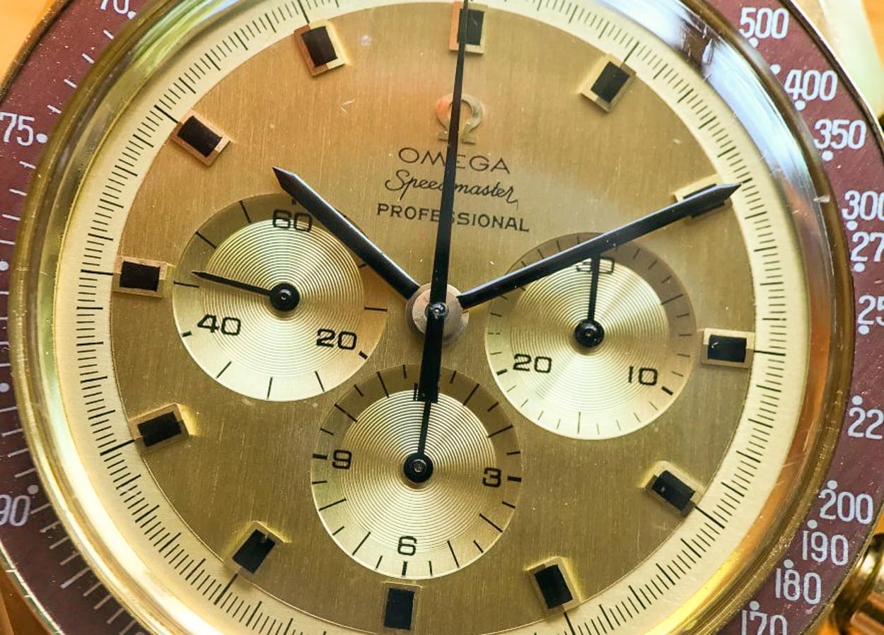 Speedy Tuesday - Early Gold Speedmaster Moonwatch With "Wide Oval O" Dial