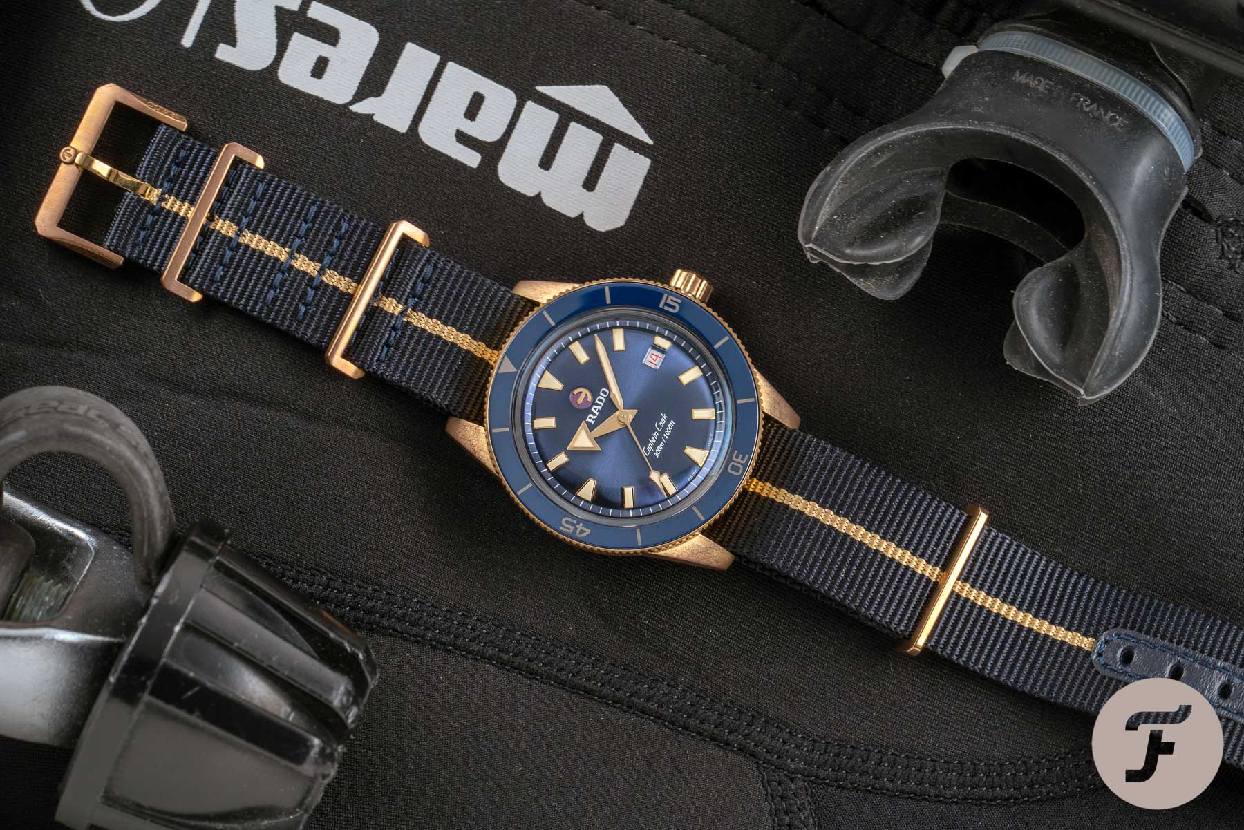 Up Close - RADO Captain Cook Automatic Dive Watch In Bronze