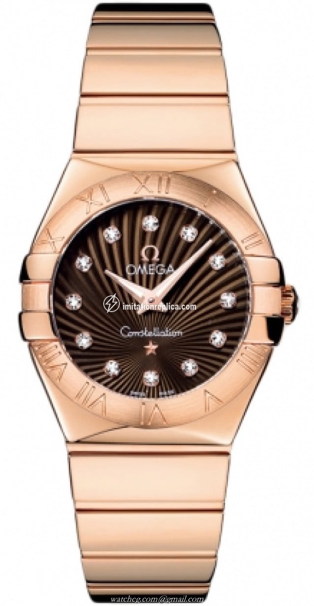 Omega 123.50.27.60.63.002 Constellation Quartz 27mm Ladies Quartz Brown