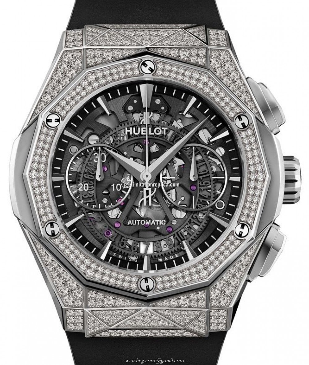 Hublot 525.NX.0170.RX.1704.ORL18 Classic Fusion Aerofusion Chronograph Orlinski Titanium Pav�� Men's Automatic Skeleton