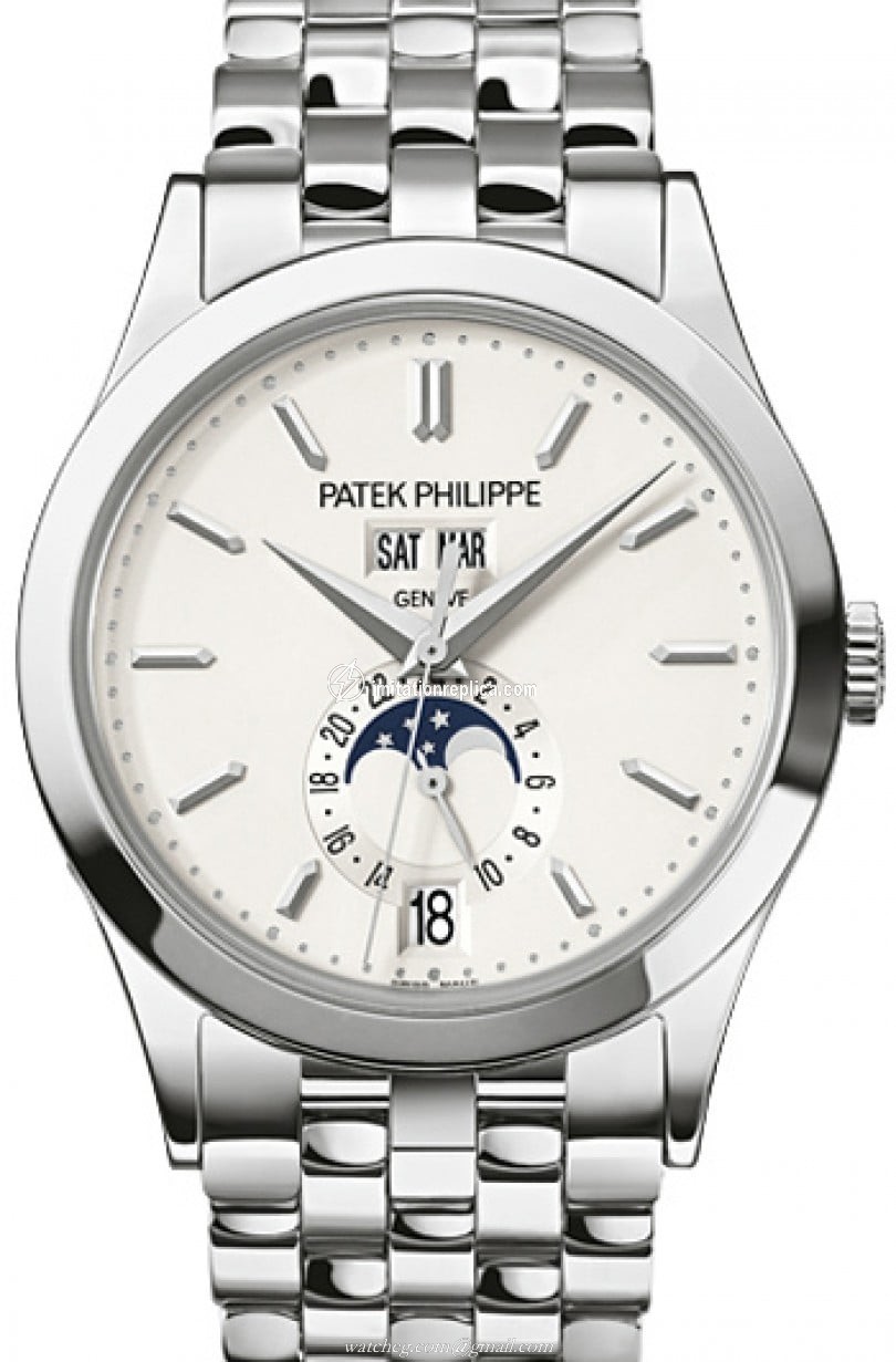 Patek Philippe 5396/1G-010 Complications Men's Automatic Silver Opaline