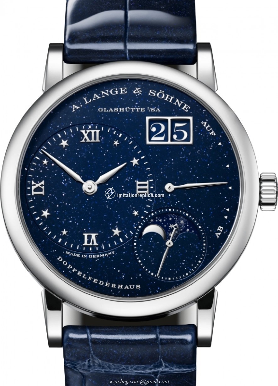 A. Lange & Sohne 182.086 Little Lange 1 Moon Phase Men's Manual-Wind Blue