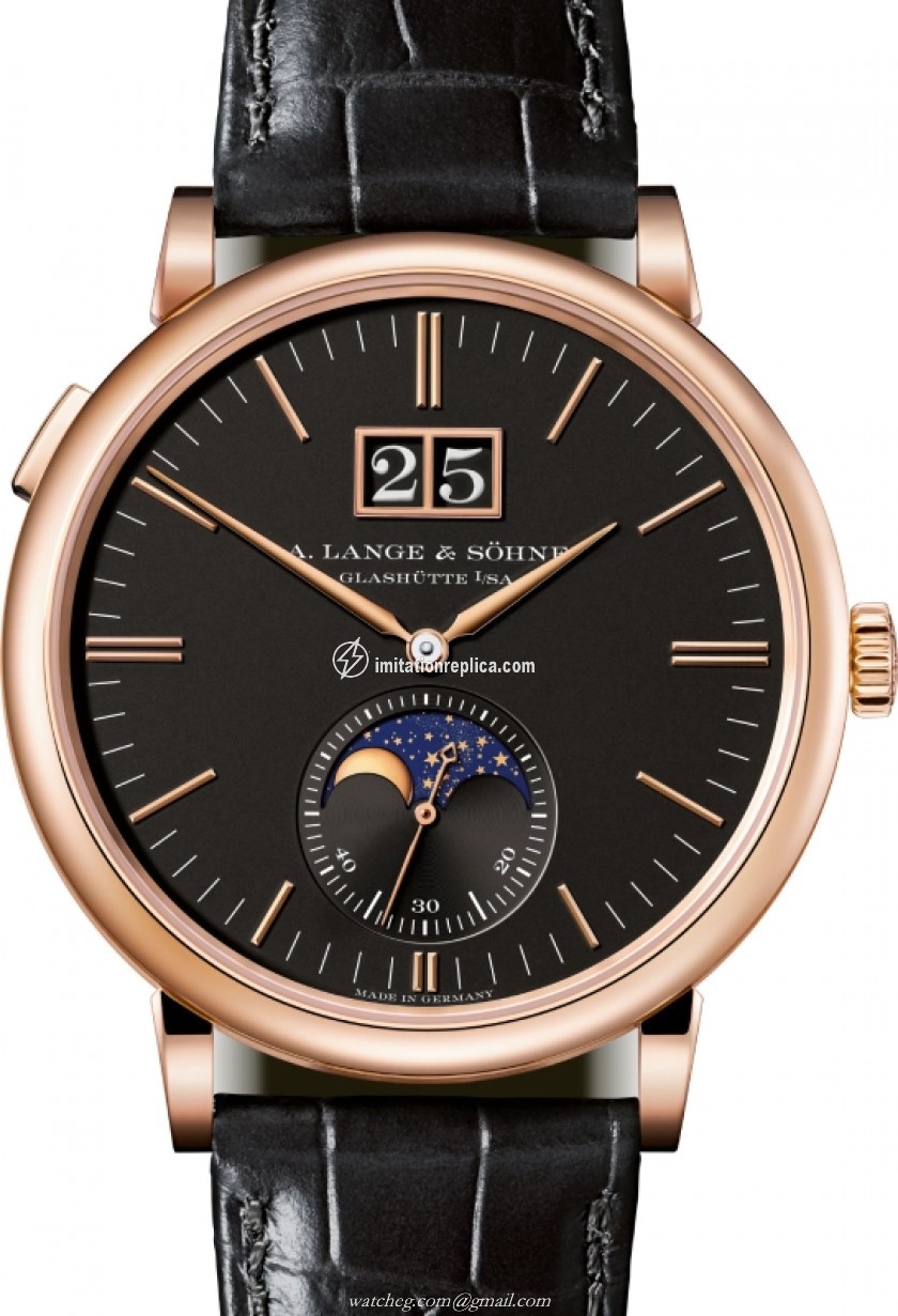 A. Lange & Sohne 384.031 Saxonia Moon Phase Men's Automatic Black