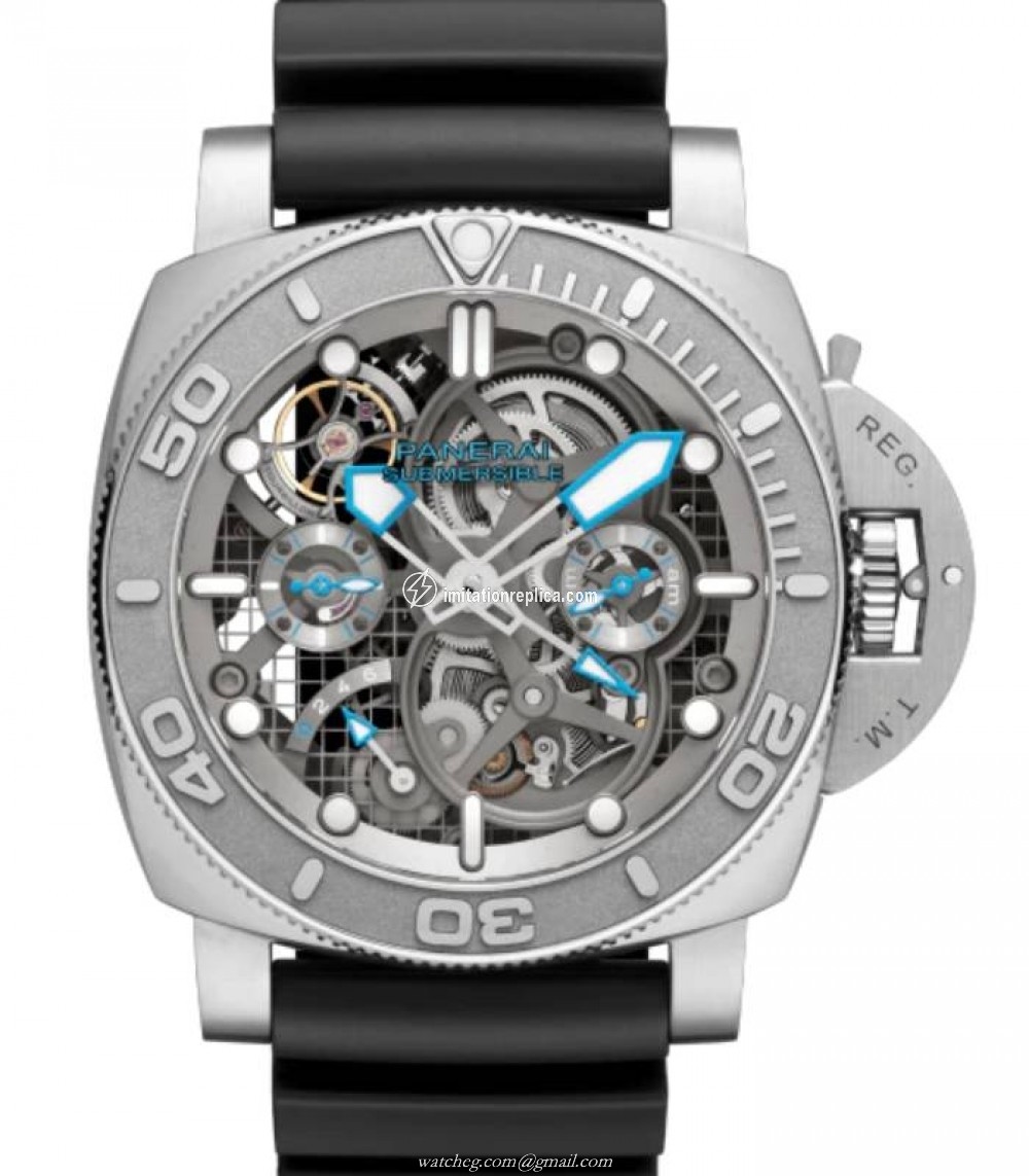 Panerai PAM01108 Submersible Men's Manual-Wind Skeleton
