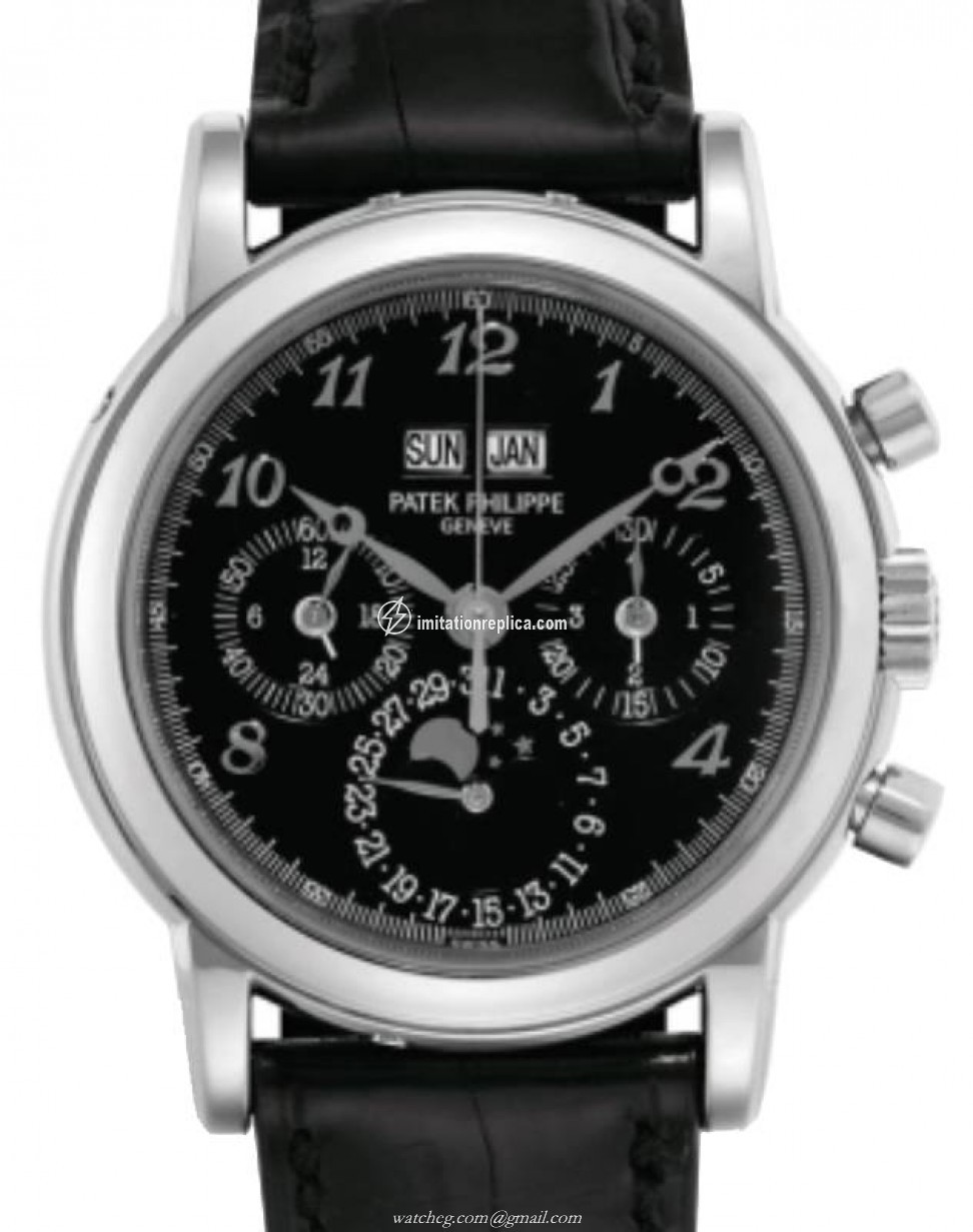 Patek Philippe 3970G Chronograph Men's Manual-Wind Black